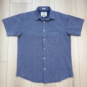 Vintage Ocean Pacific OP Blue Dot Button Up Shirt Mens Medium Surf Skate Cotton